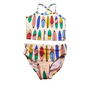 NWOT Hanna Andersson Size 4T 90cm Surf Board 2 Piece Swimsuit Tankini Sun Block